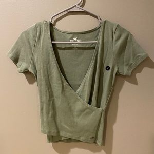 Hollister green crop top